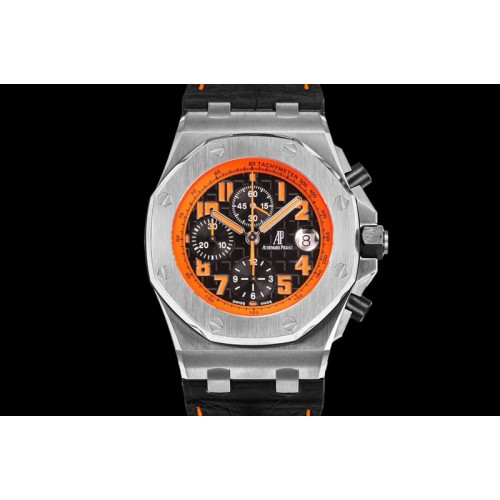 Audemars Piguet Royal Oak Offshore 42mm Volcano TKF Best Edition Black Dial on Black Leather Strap A7750
