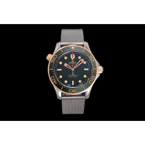 Omega Seamaster 300M Diver Titanium/Bronze VSF 1:1 Best Edition Green Dial on Titanium Mesh Bracelet A8806