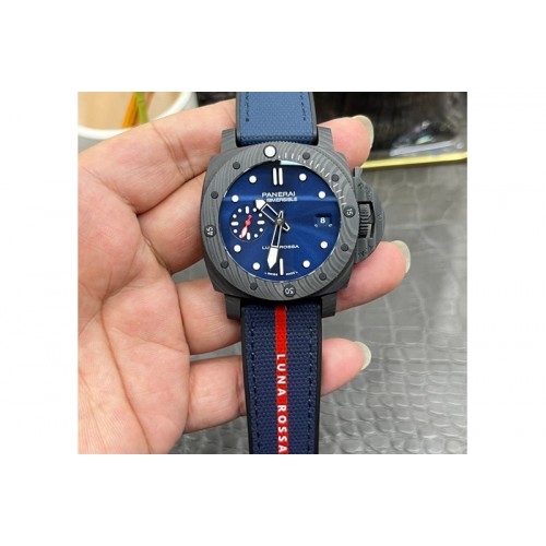Panerai PAM1563 Submersible Luna Rossa 42mm VSF 1:1 Best Edition Blue Dial on Blue Nylon Strap P900