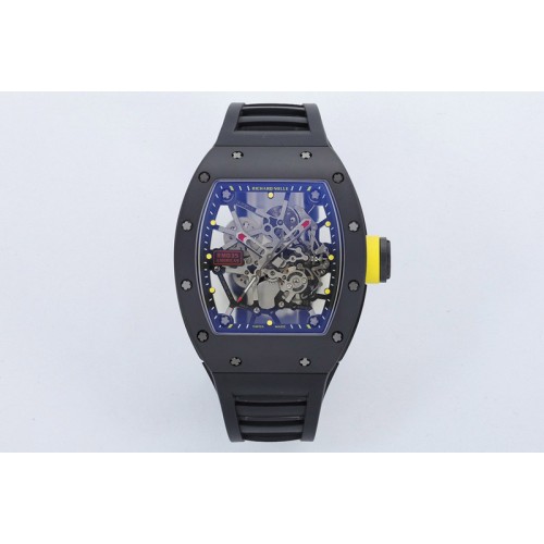 Richard Mille RM035 Americas Black Ceramic ZF 1:1 Best Edition Skeleton Dial on Black Rubber Strap RMUL1 Super Clone
