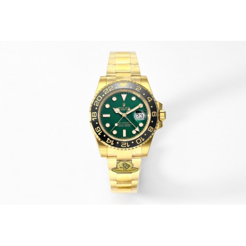 Rolex GMT Master II 126718 GRNR Gain Weight Gold Factory 1:1 Best Edition Green Dial on YG Jubilee Bracelet VR3285 CHS
