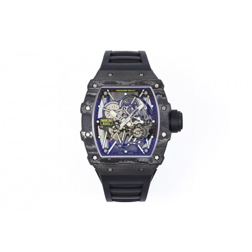 Richard Mille RM035-02 NTPT ZF 1:1 Best Edition Skeleton Dial on Black Rubber Strap RMAL1 Super Clone V7