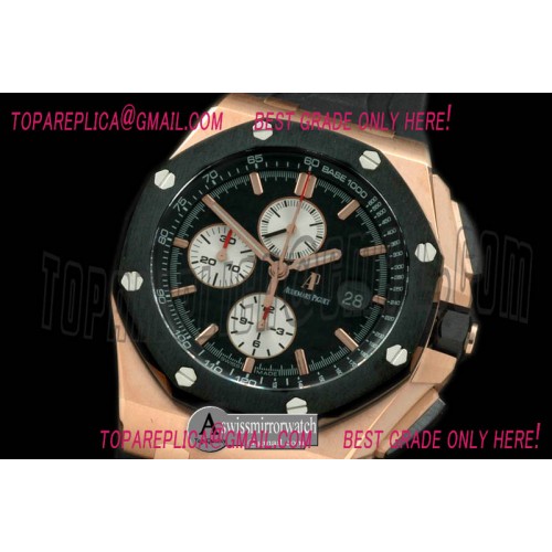 Audemars Piguet 2011 Royal Oak Chronograph RG/LE Black A-7750 Sec@12