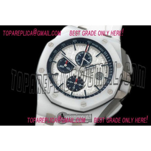 Audemars Piguet 2014 Royal Oak Chronograph CER/RU Wht A-7750 Sec@12