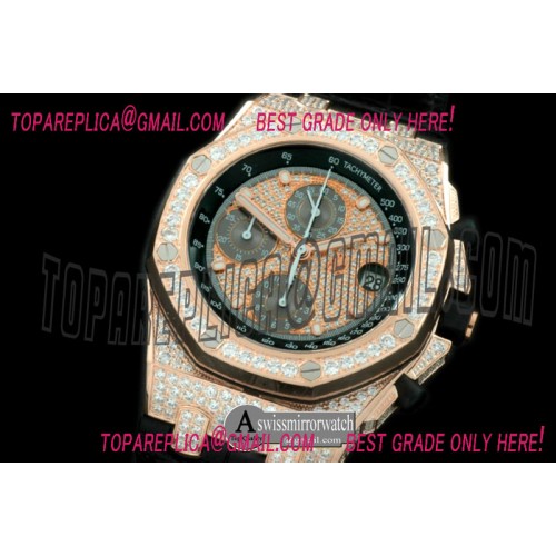 Audemars Piguet Royal Oak Chrono Bling Bling SS/LE Rose Gold Bling A-7750