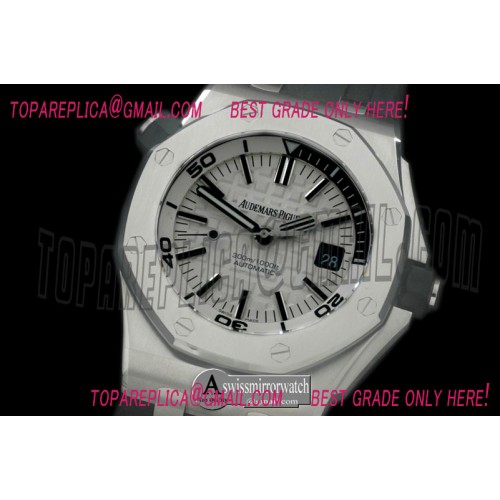Audemars Piguet Royal Oak Diver Auto SS/RU White A-2824/3120