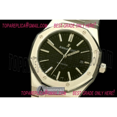 Audemars Piguet Royal Oak 15400 SS/SS Black Swiss 2824