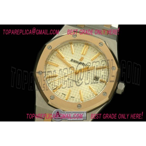 Audemars Piguet Royal Oak 15400 SS/YG White Swiss 2824