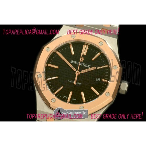 Audemars Piguet Royal Oak 15400 SS/RG Black Swiss 2824