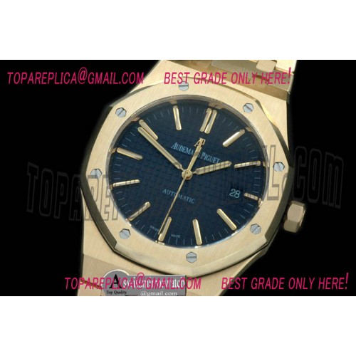 Audemars Piguet Royal Oak 15400 YG/YG Blue Swiss 2824