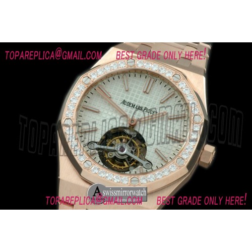 Audemars Piguet Royal Oak Tourbillon RG/RG/Diam White Real Tourbillon
