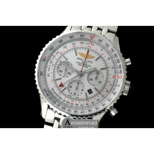 Breitling Navitimer GMT SS/SS White A-7500
