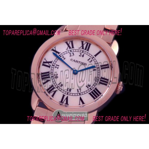 Ronde De Cartier Solo Mid RG/RG M-Wht Swiss Quartz