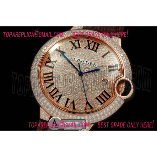 Ballon De Cartier Men RG/LE Diam Asian Eta 2892