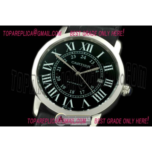 Ronde De Cartier Automatic SS/LE Black Asian 2824