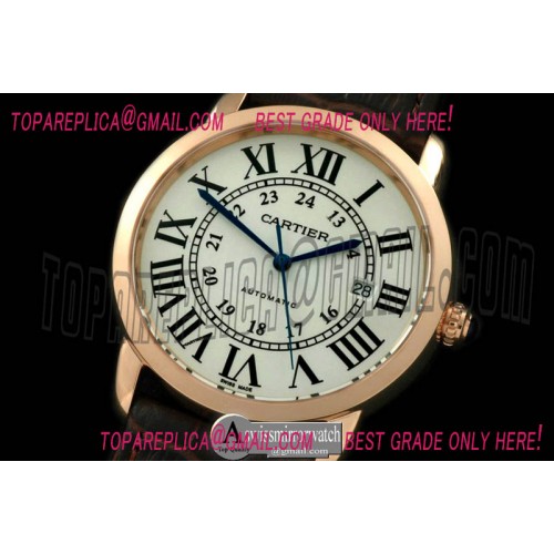 Ronde De Cartier Automatic RG/LE White Asian 2824