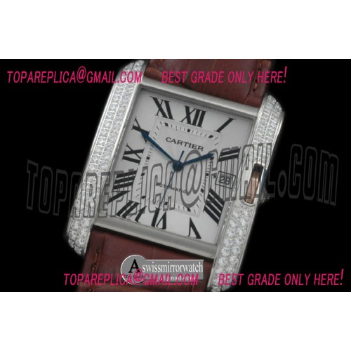 Cartier Tank Anglaise Men SS/YG/LE White Miyota 9015