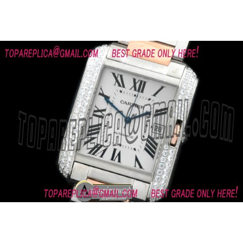 Cartier Tank Anglaise Men SS/YG White Miyota 9015