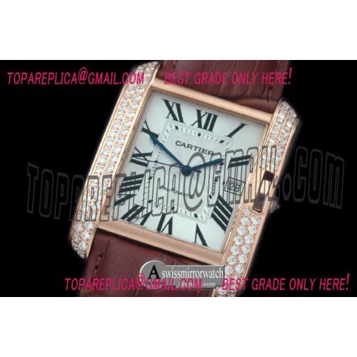 Cartier Tank Anglaise Men RG/LE White Miyota 9015