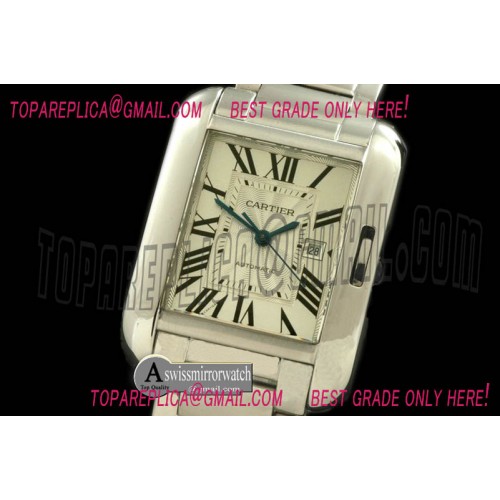 Cartier Tank Anglaise Mid SS/SS White Swiss Eta 2671