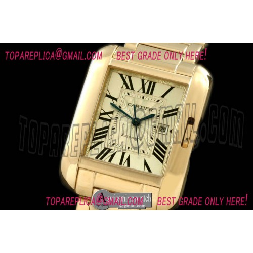Cartier Tank Anglaise Mid YG/YG White Swiss Eta 2671