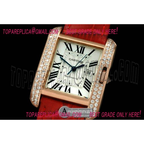 Cartier Tank Anglaise Mid RG/LE White Swiss Eta 2671