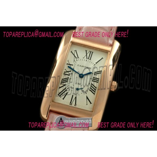 Cartier Tank American RG/LE White Jap Quartz