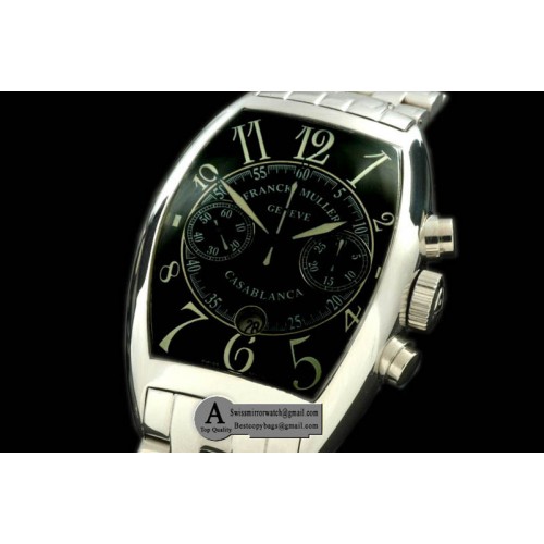 Franck Muller Casablanca Chrono SS SS Black Asia 7753 Replica Watches