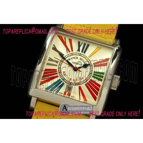 Franck Muller Men Master Square SS/LE White Crazy Roman Asian 2836