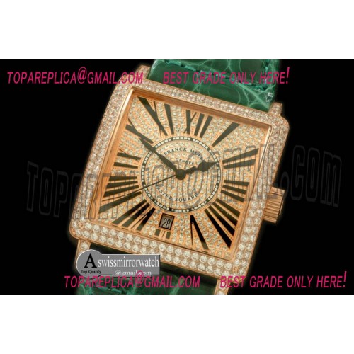 Men Franck Muller Master Square RG/LE RG Diam Asian 2836