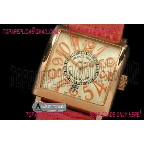 Franck Muller Men Master Square RG/LE RG White Num Asian 2836