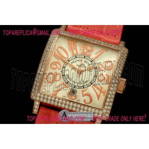 Franck Muller Men Master Square RG/LE RG White Num Asian 2836