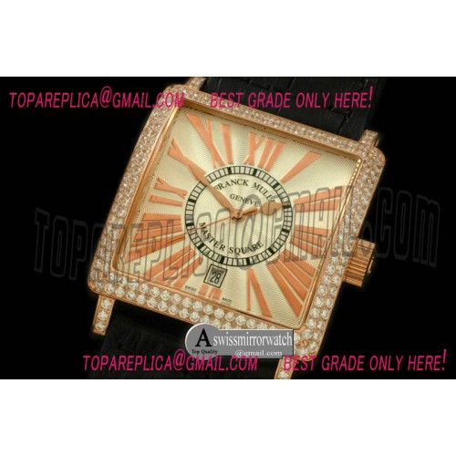 Franck Muller Men Master Square RG/LE RG White Roman Asian 2836