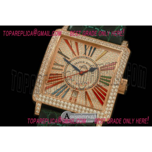 Franck Muller Men Master Square RG/LE Crazy Colours Roman Asian 2836