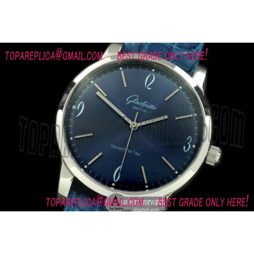 Glashutte  Senator Sixties SS/LE Blue Asian 2824