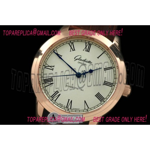 Glashutte Senator Sixties RG/LE White Asian 2824