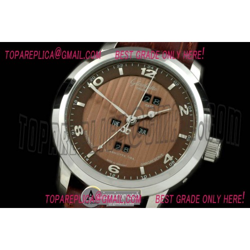 Glashutte Panomatic Perpertual Calendar SS/LE Brown Asian 2813