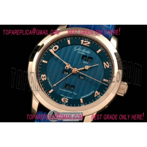 Glashutte Panomatic Perpertual Calendar RG/LE Blue Asian 2813