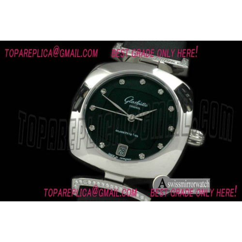 Glashutte Pavonina Ladies SS/ST Black Swiss Quartz