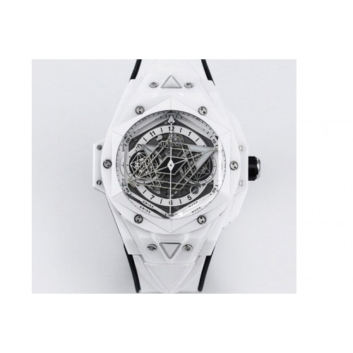 Hublot Big Bang Sang Bleu II White Ceramic BBF Best Edition on Green Rubber Strap A1240