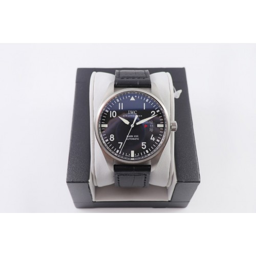 IWC Mark XVII IW326501 SS FK 1:1 Best Edition Black Dial on Black Leather Strap on A2824/2892