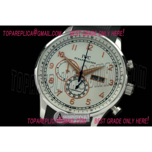 IWC Portuguese Chrono Day/Date SS/RU White/Gold Jap OS20