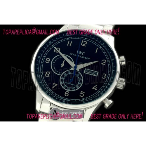 IWC Portuguese Chrono Day/Date SS/SS Black Jap OS20