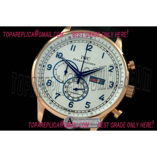 IWC Portuguese Chrono Day/Date RG/RU White/Blue Jap OS20