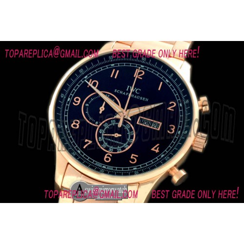 IWC Portuguese Chrono Day/Date RG/RG Black Jap OS20