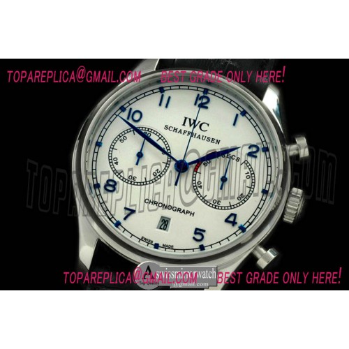 IWC Portuguese Chrono SS/LE White/Blue Jap OS20
