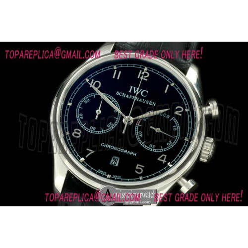 IWC Portuguese Chrono SS/LE Black/Silver Jap OS20