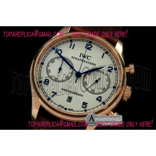IWC Portuguese Chrono RG/LE White/Blue Jap OS20