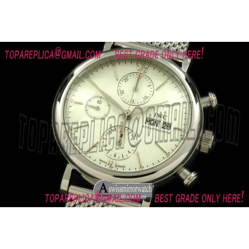 IWC Portofino Chronograph V2 SS/ME White A-7750 28800bph