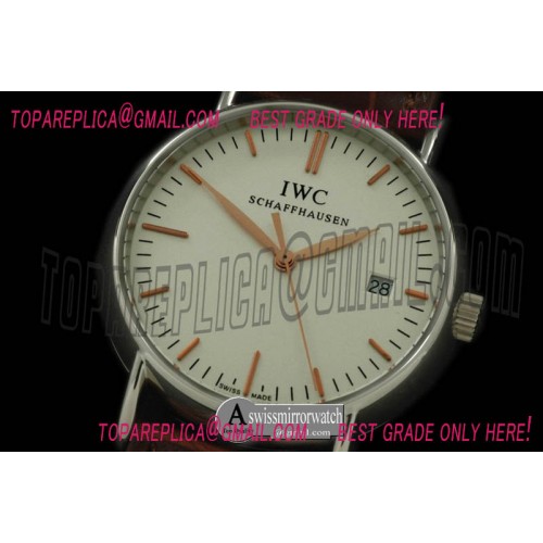 IWC Portifino Ladies SS/LE White/R-Gold Sticks Swiss Qtz